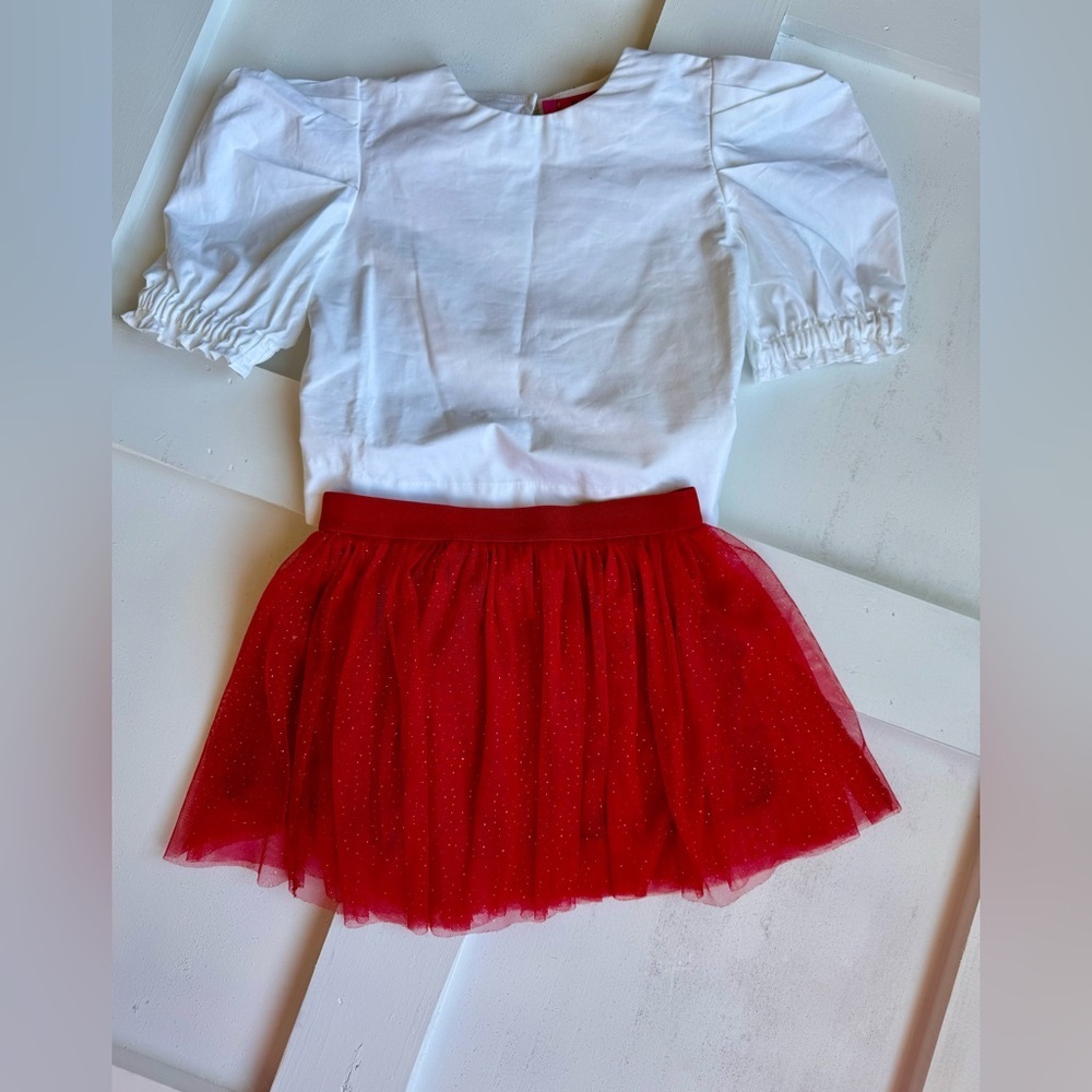 Tommy Bahama Red Girls Sparkle/Glitter Skirt Size 5/6- perfect for Valentine's
